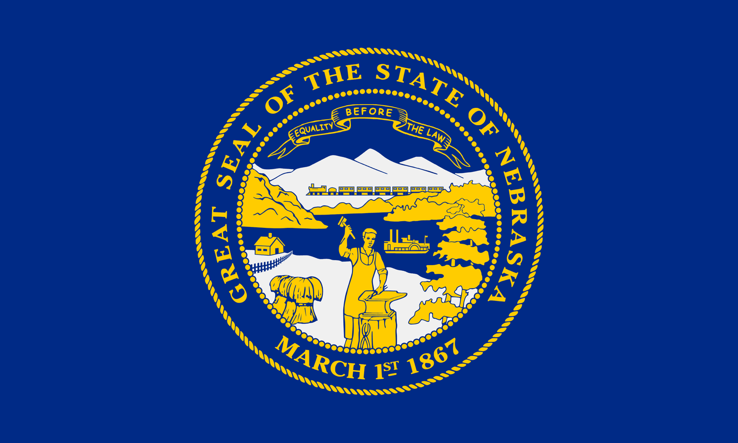 Nebraska State Flag Vinyl Sticker Vinyl Stickers House of Swank