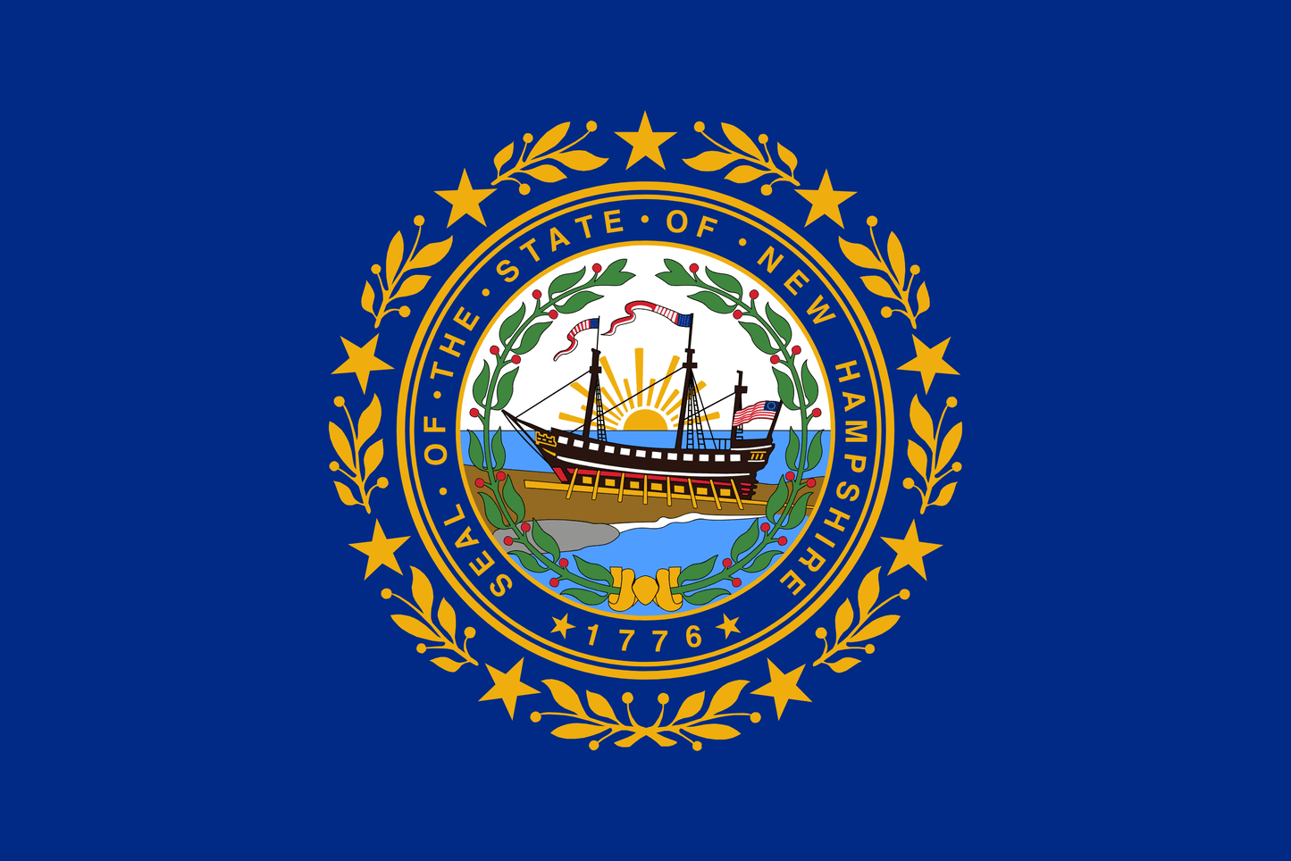New Hampshire State Flag Vinyl Sticker Vinyl Stickers House of Swank