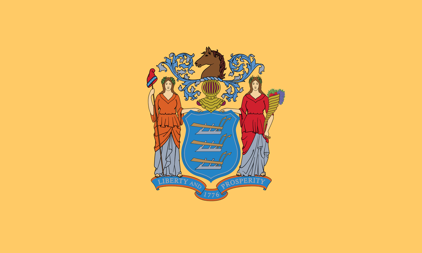 New Jersey State Flag Vinyl Sticker Vinyl Stickers House of Swank