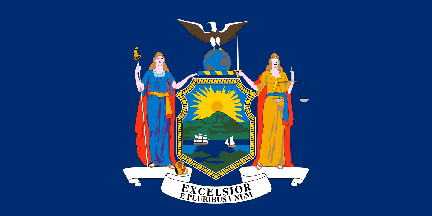 New York State Flag Vinyl Sticker Vinyl Stickers House of Swank