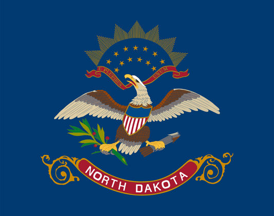 North Dakota State Flag Vinyl Sticker Vinyl Stickers House of Swank