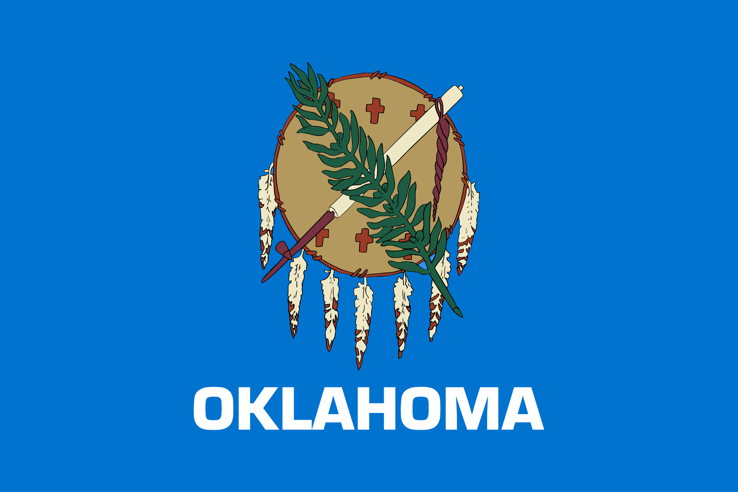 Oklahoma State Flag Vinyl Sticker Vinyl Stickers House of Swank