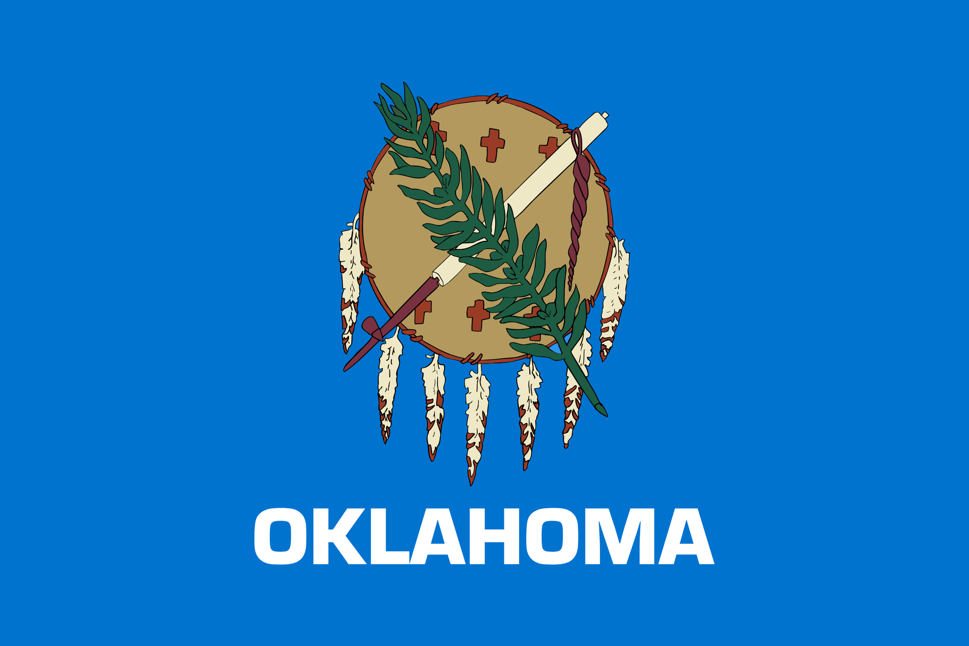 Oklahoma State Flag Vinyl Sticker Vinyl Stickers House of Swank