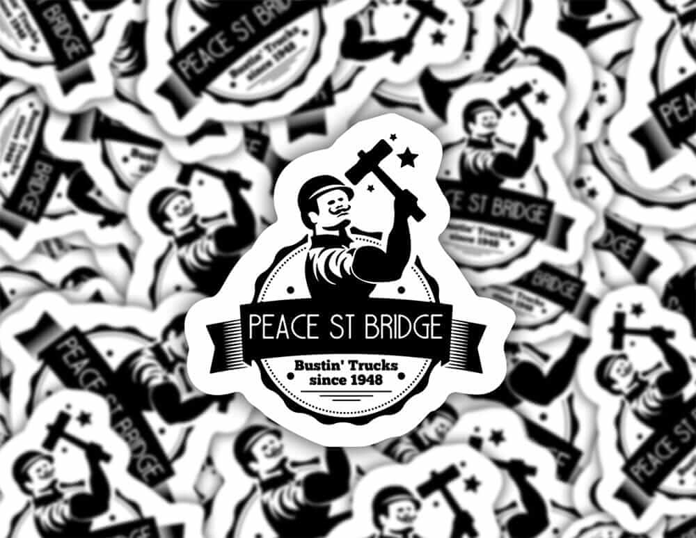 Peace Street Bridge Raleigh NC Sticker Decorative Stickers HOUSE OF SWANK