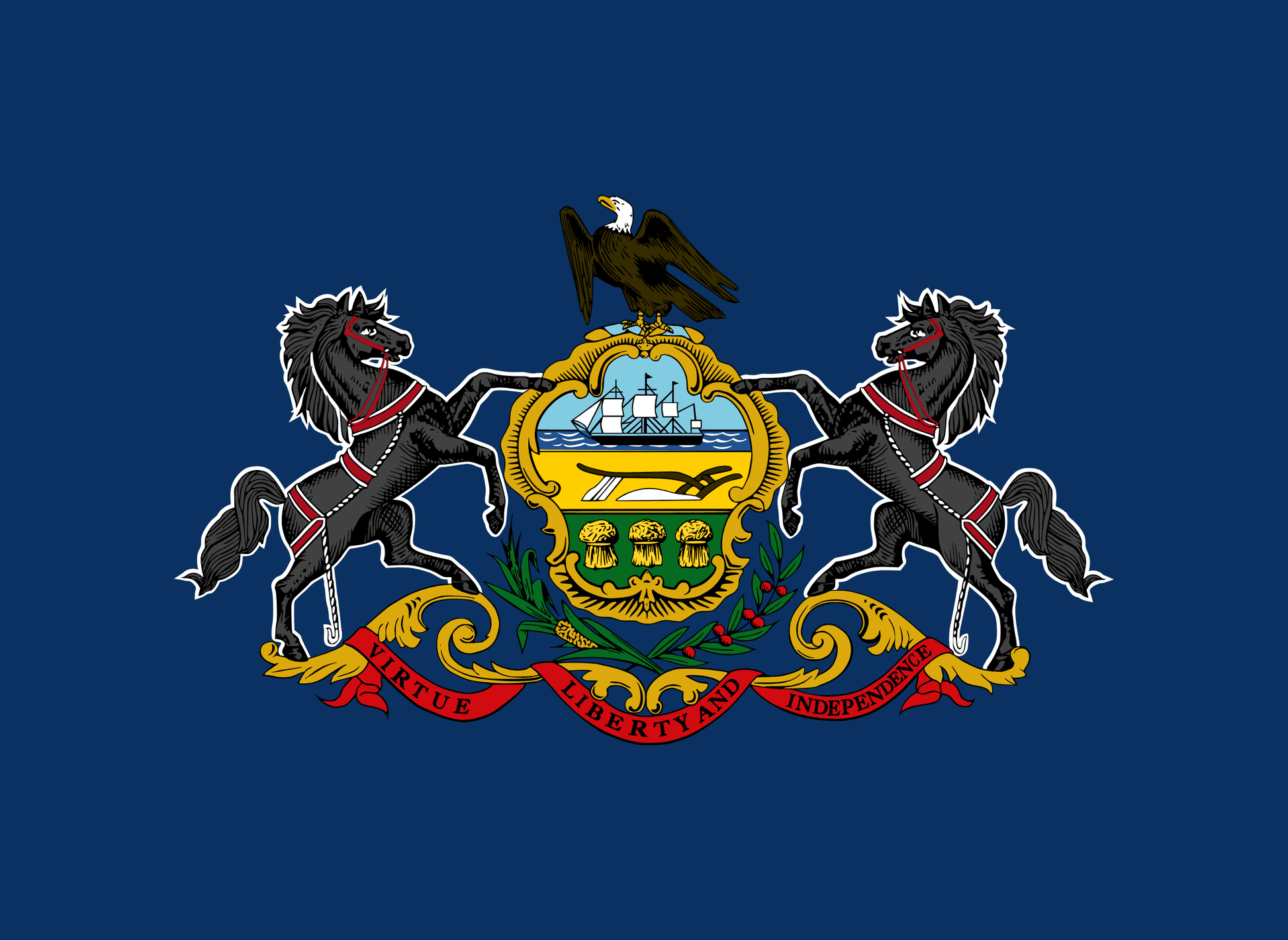 Pennsylvania State Flag Vinyl Sticker Vinyl Stickers House of Swank