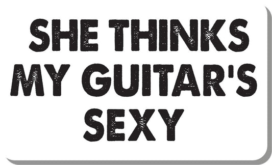SHE THINKS MY GUITAR'S SEXY STICKER Decorative Stickers HOUSE OF SWANK