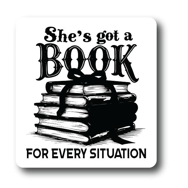 She's Got a Book for Every Situation Sticker Decorative Stickers HOUSE OF SWANK