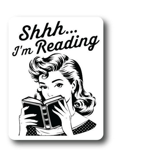 Shhh I'm Reading Funny Sticker Decorative Stickers HOUSE OF SWANK