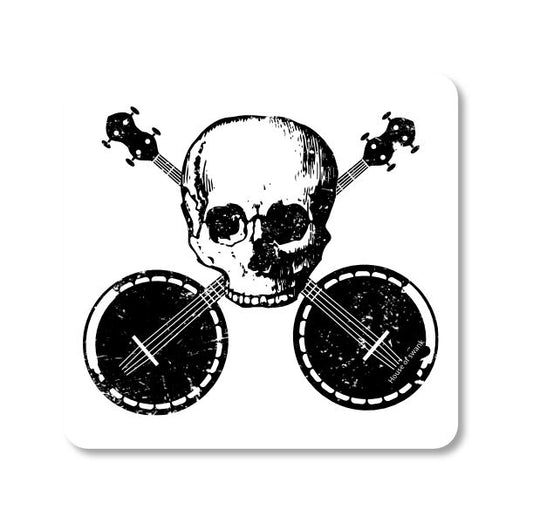 Skull and Banjo Bluegrass Sticker Decorative Stickers HOUSE OF SWANK
