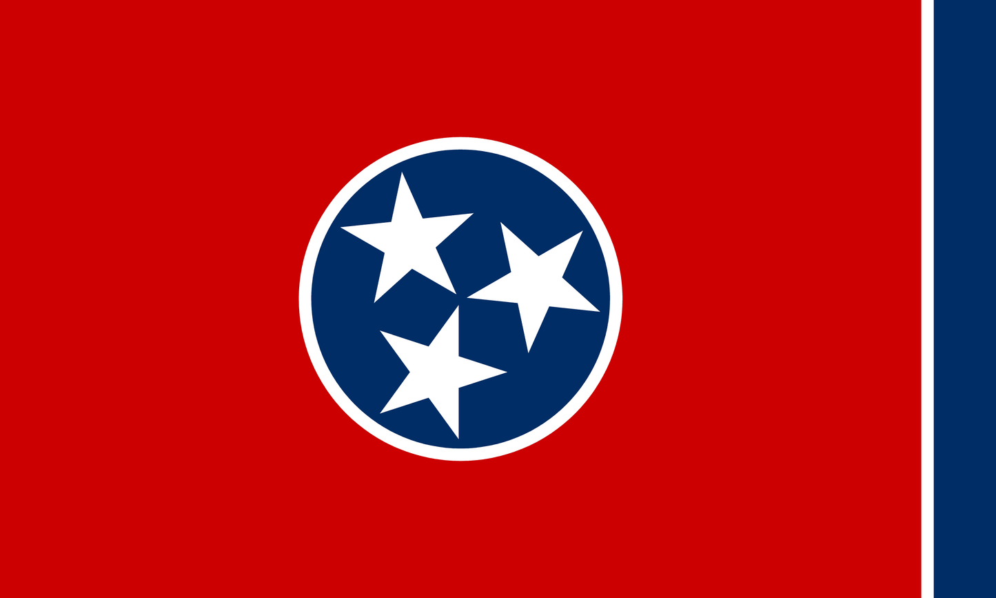 Tennessee State Flag Vinyl Sticker Vinyl Stickers House of Swank