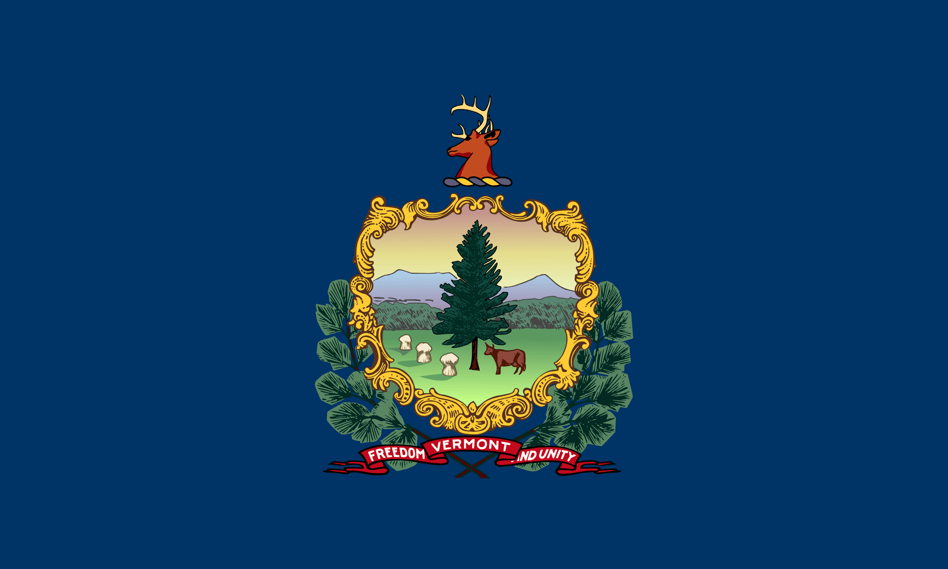 Vermont State Flag Vinyl Sticker Vinyl Stickers House of Swank