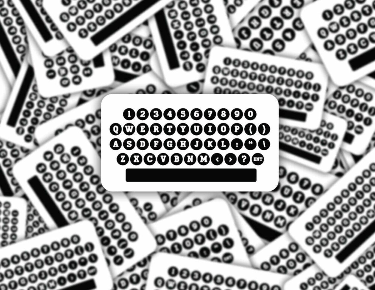 Vintage typewriter keyboard sticker