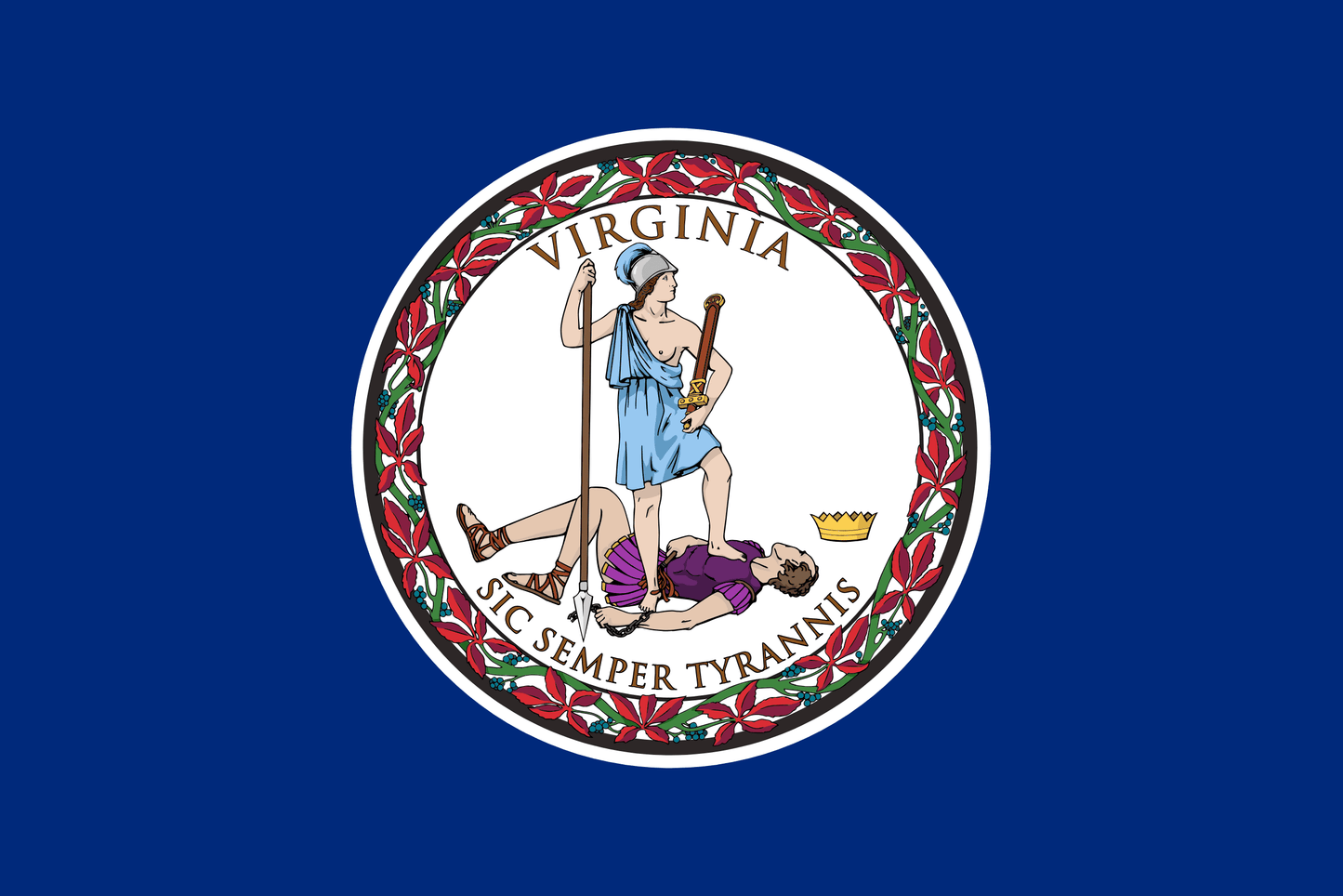 Virginia State Flag Vinyl Sticker Vinyl Stickers House of Swank