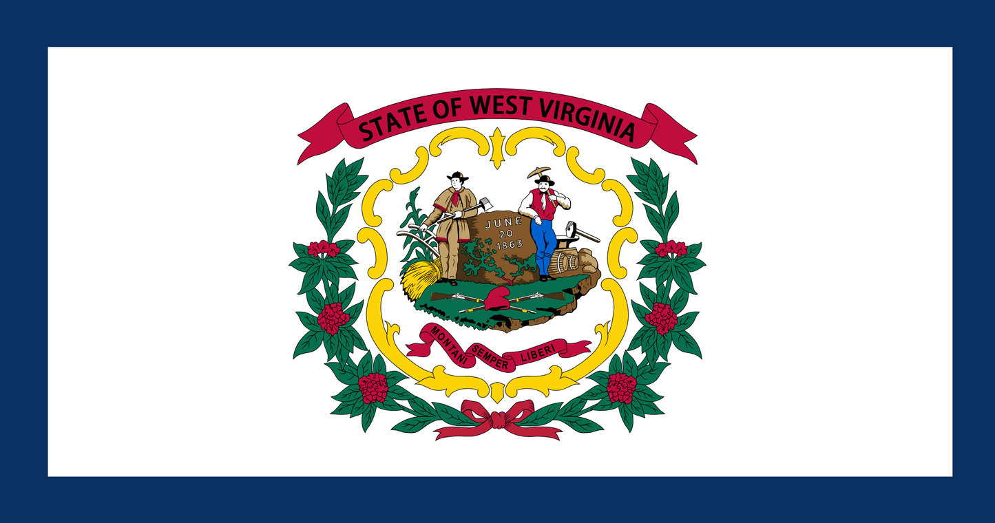 West Virginia State Flag Vinyl Sticker Vinyl Stickers House of Swank