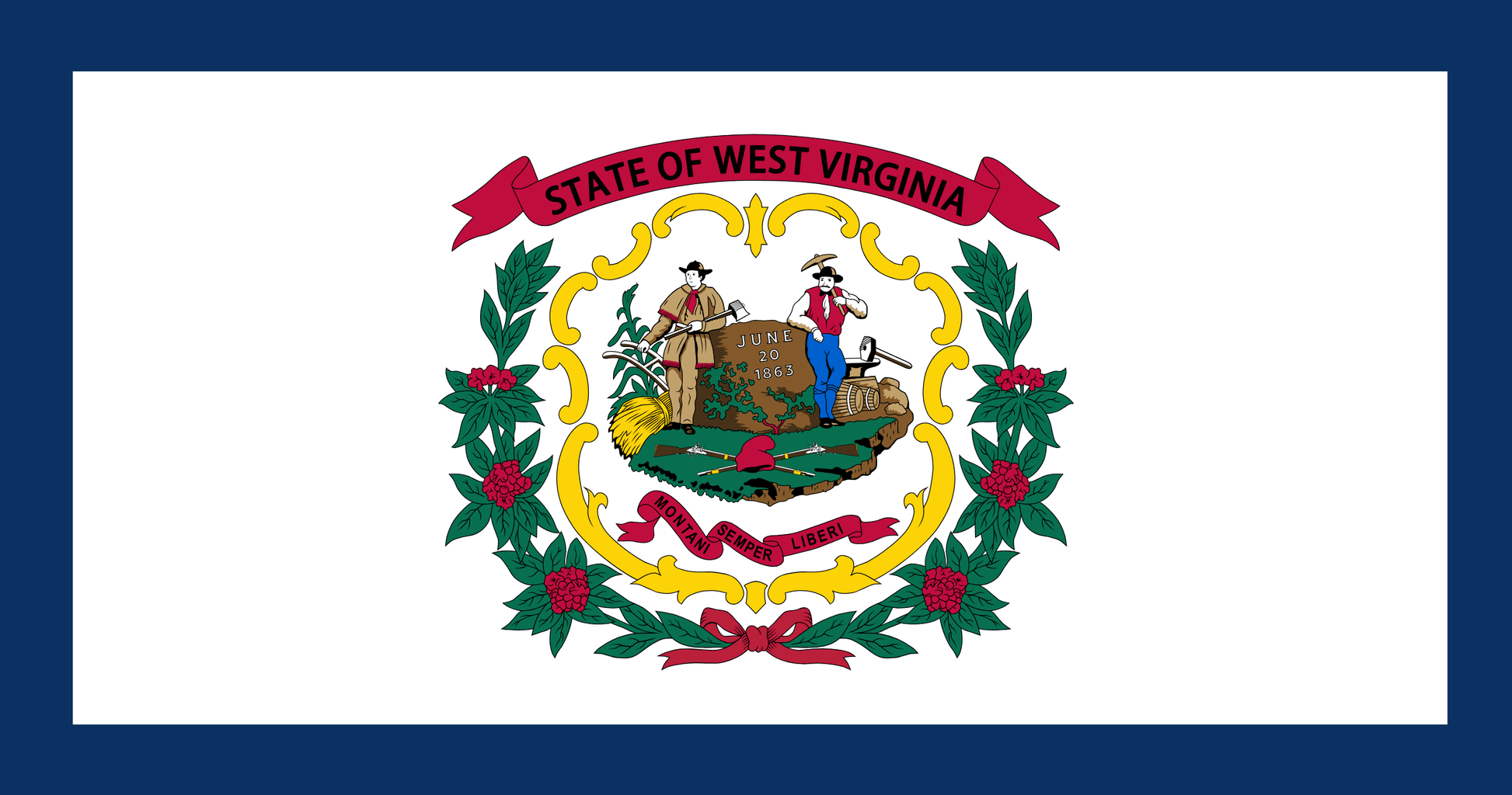 West Virginia State Flag Vinyl Sticker Vinyl Stickers House of Swank
