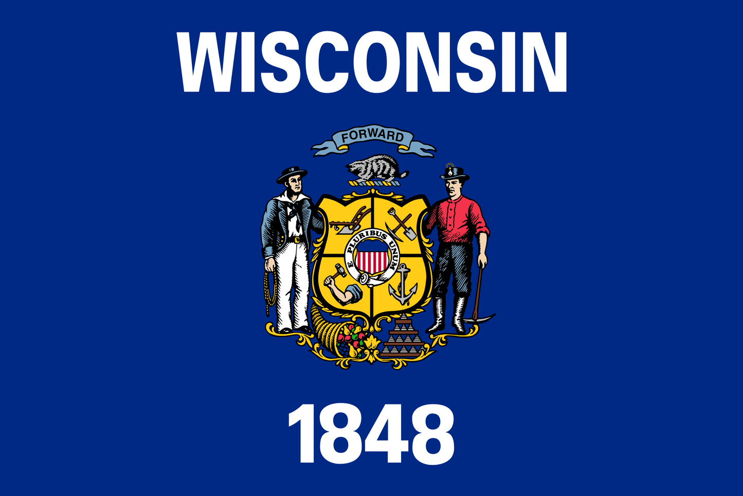 Wisconsin State Flag Vinyl Sticker Vinyl Stickers House of Swank