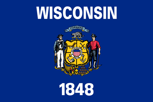 Wisconsin State Flag Vinyl Sticker Vinyl Stickers House of Swank