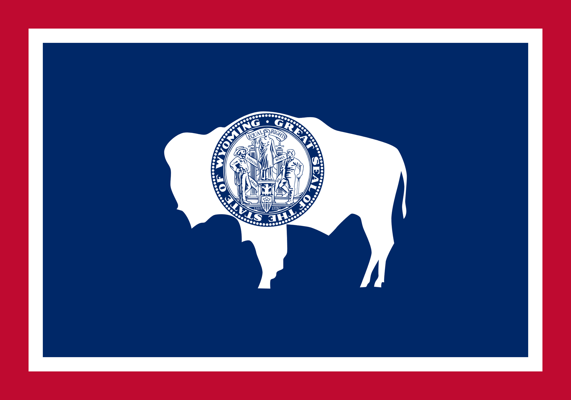 Wyoming State Flag Vinyl Sticker Vinyl Stickers House of Swank