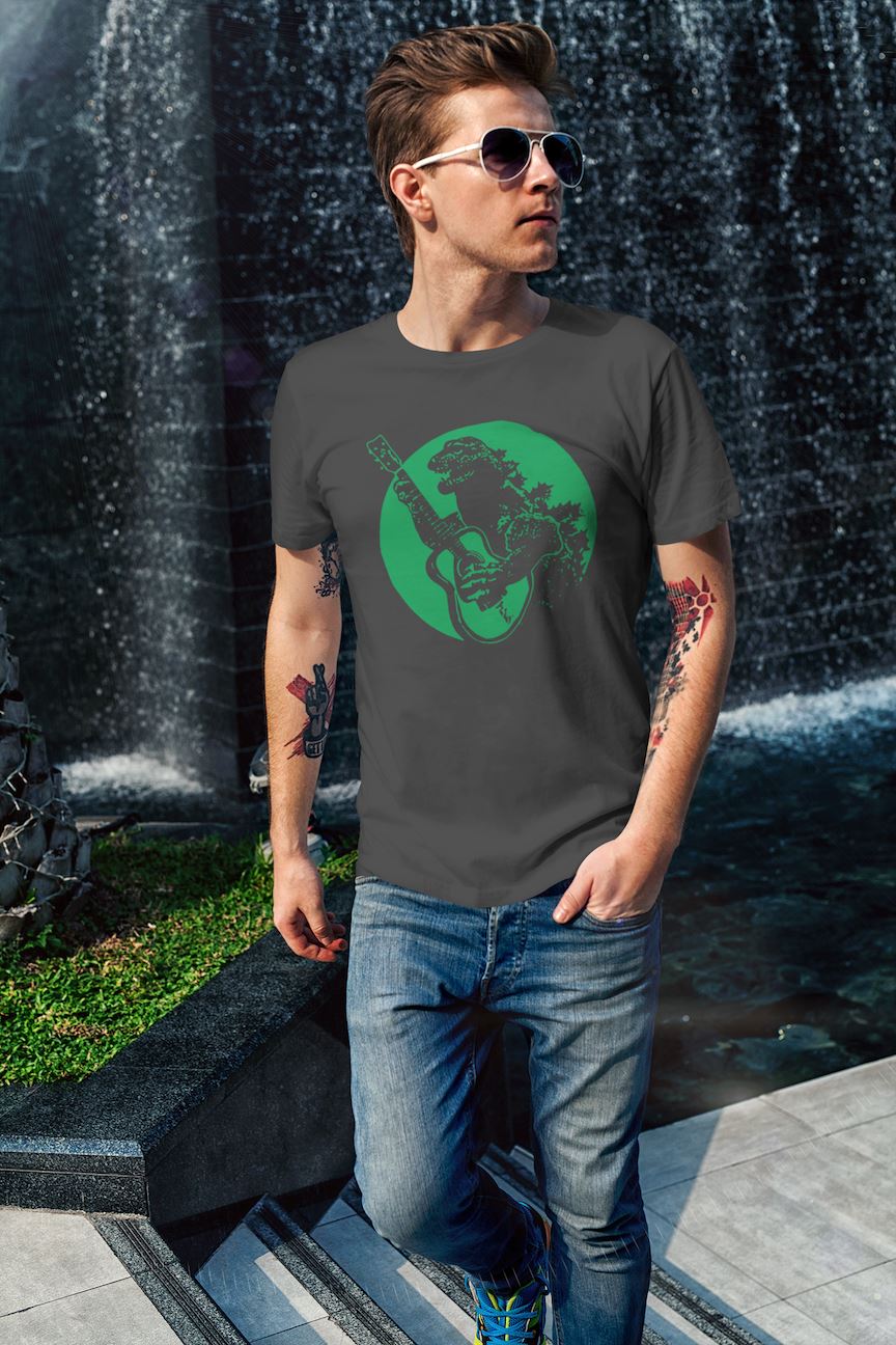 Dinosaur Playing Guitar Shirt - SHIRT - House of Swank Raleigh NC