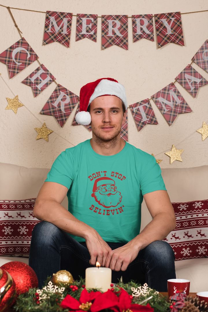 Dont Stop Believing Santa Shirt - House of Swank