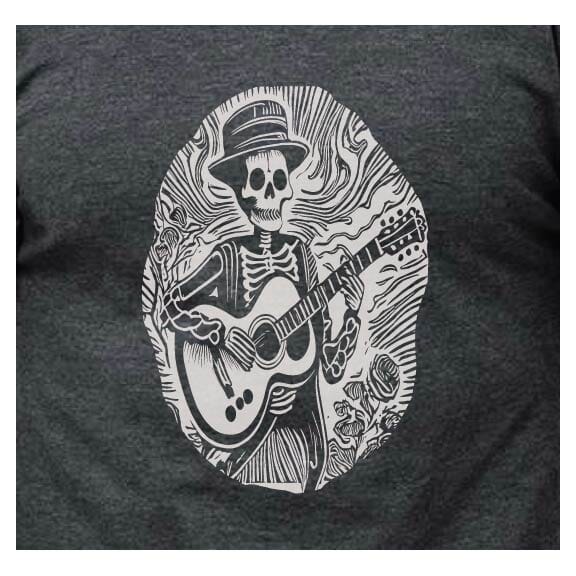 Skeleton Playing Guitar Shirt SHIRT HOUSE OF SWANK
