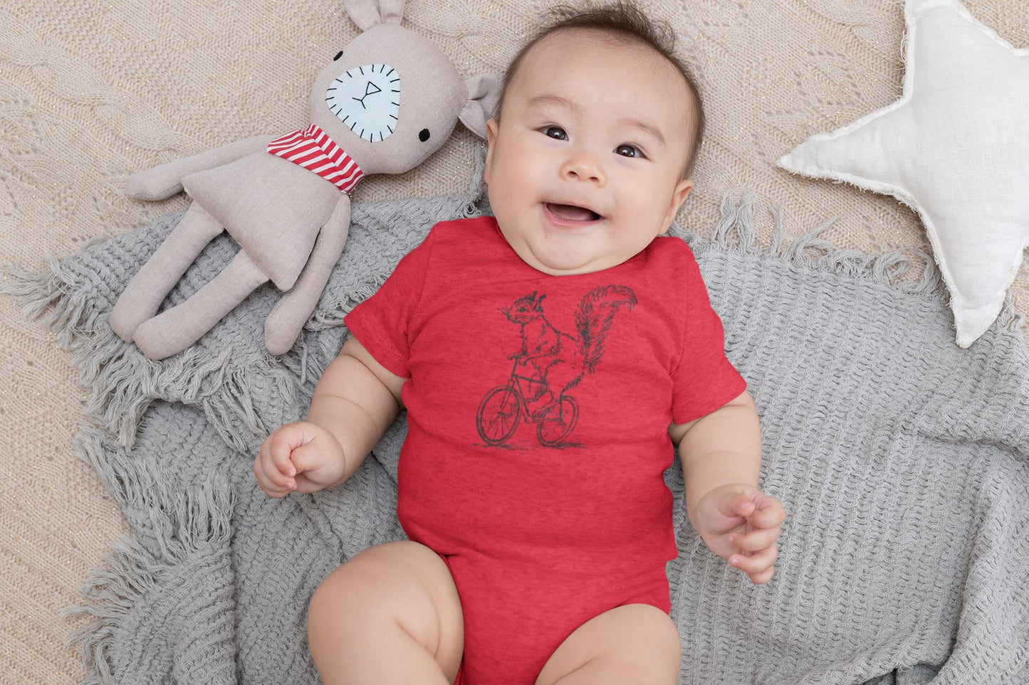 Squirrel Riding Bike Shirt and bodysuit - Kids